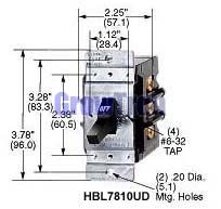 Hubbell HBL7842D 40 Amp 600 VAC 2-Pole Manual Motor Control Switch
